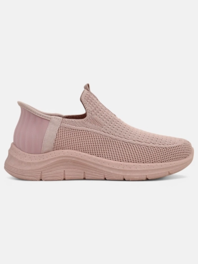 Dámské tenisky Apollo Rosa – růžové boty slip-on z tkaniny na ploché podrážce