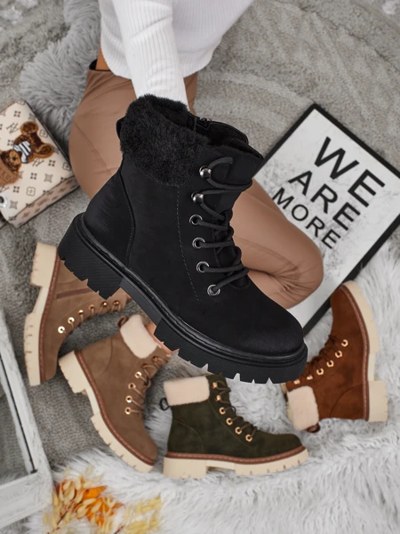 Dámské boty typu traper s kožíškem Tessara