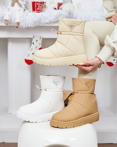 Royalfashion Cream dámské boty a'la snow boots Oterika