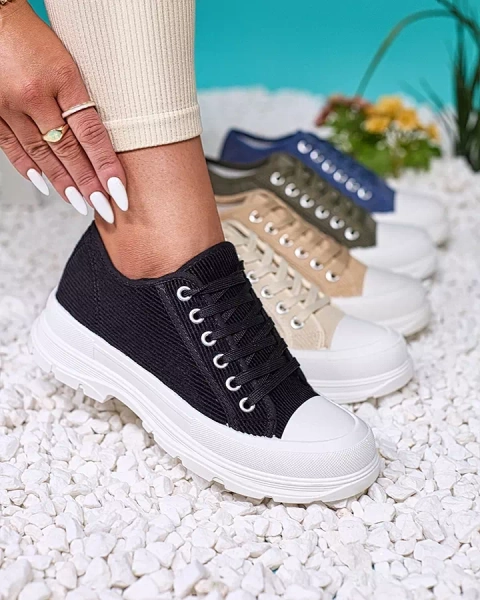 Royalfashion Černé dámské tenisky na platformě Spollero