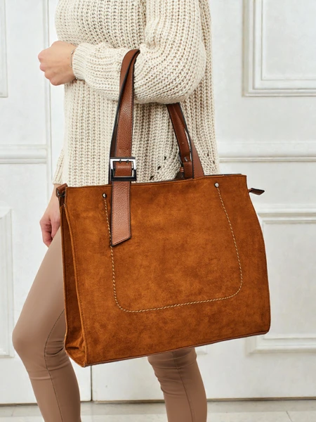 Dámská shopper kabelka eko semišová Daverna