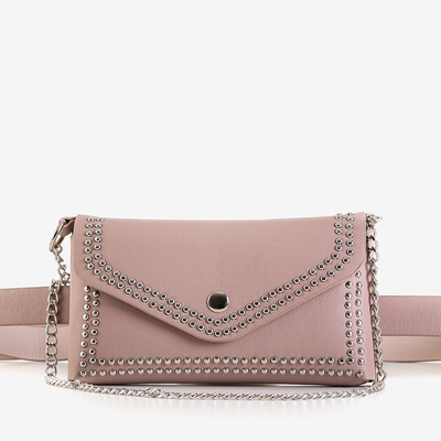 Růžová malá ledvinka s kamínky - Kabelky