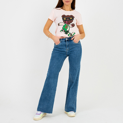 Dámské tričko s růžovým potiskem – oblečení