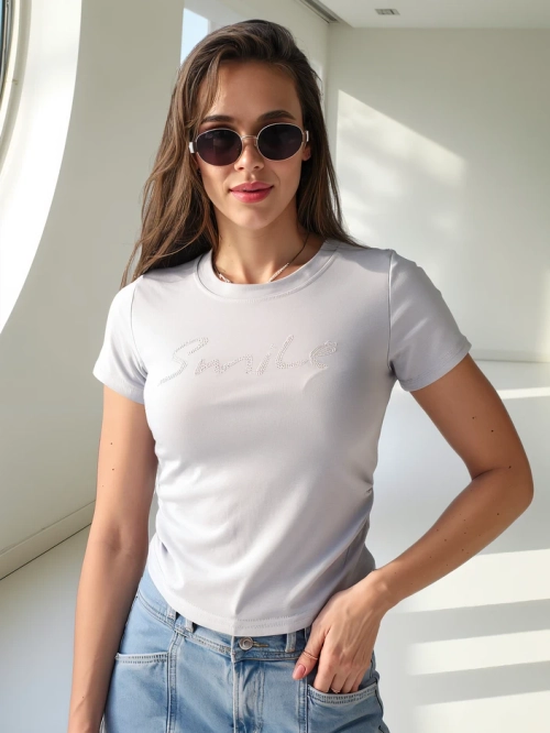 Royalfashion Жіноча бавовняна блузка з написом