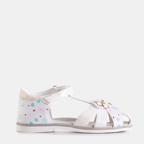 Білі дитячі босоніжки з оздобленнями Laluna
