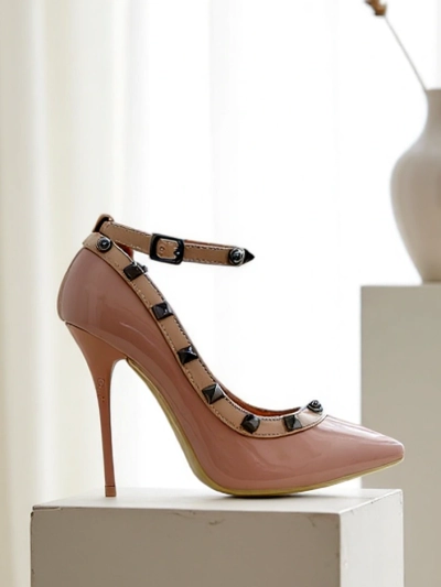 Royalfashion Жіночі лаковані туфлі на підборах з блискітками Qoscalle