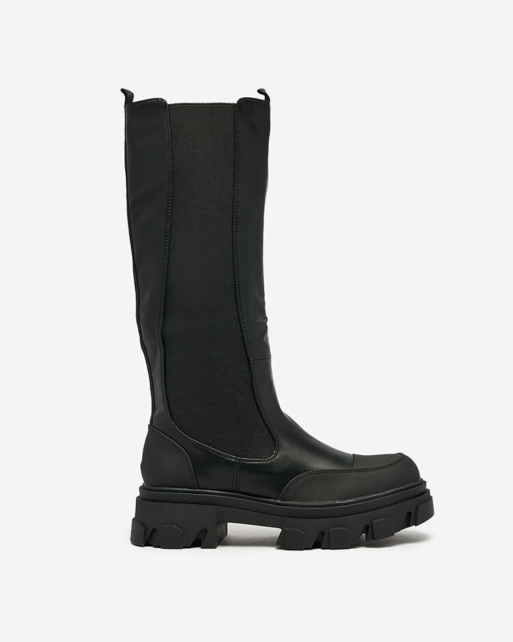 Royalfashion Dámské kozačky do půli lýtek v černé barvě Blyssy