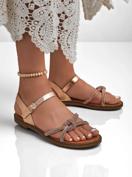 Royalfashion Dámské sandály s ozdobnými цирконии Bella Shine