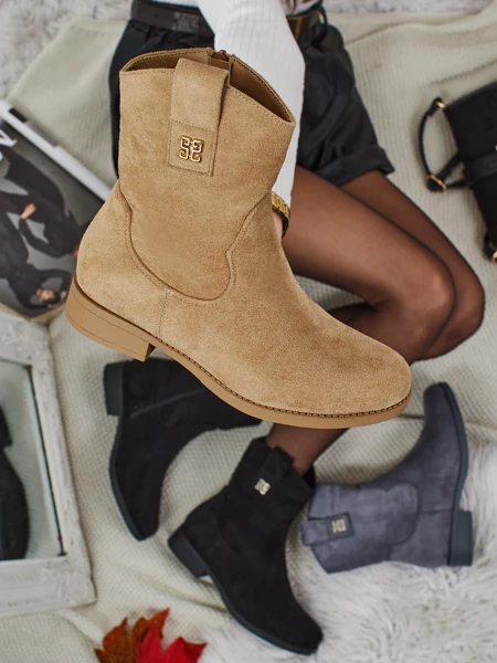 Dámské kotníkové boty z eko-semiše Kelmoria