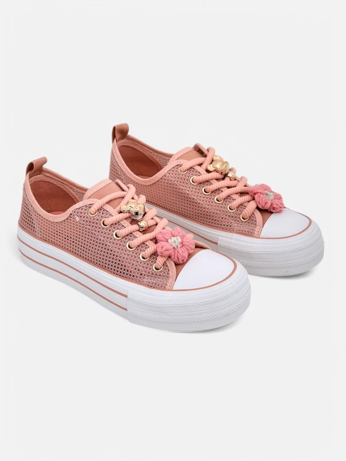 Royalfashion Dámské perforované tenisky s ozdobami Osdo