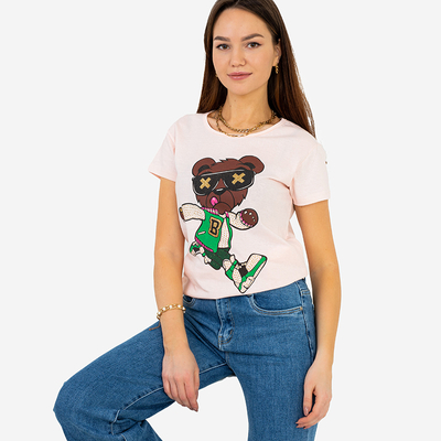 Dámské tričko s růžovým potiskem – oblečení