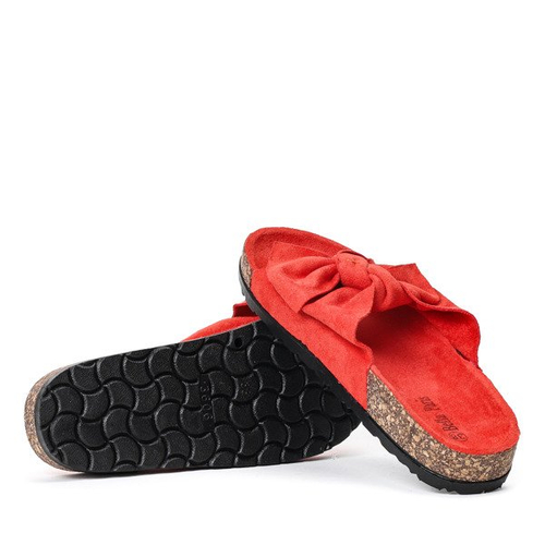 Оранжеві тапочки з літнім бантом - Взуття