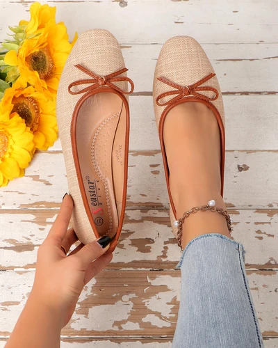 Royalfashion Dámské baleríny s glitry a mašlí Aramie