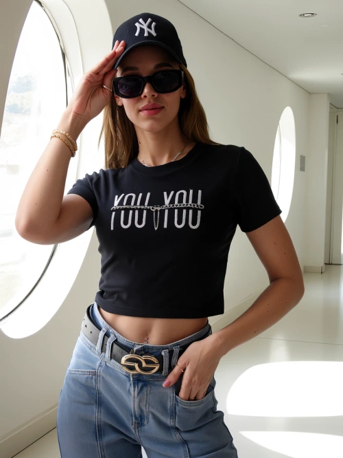 Royalfashion Dámský bavlněný crop top s nápisem