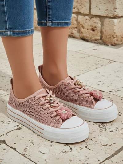 Royalfashion Dámské perforované tenisky s ozdobami Osdo