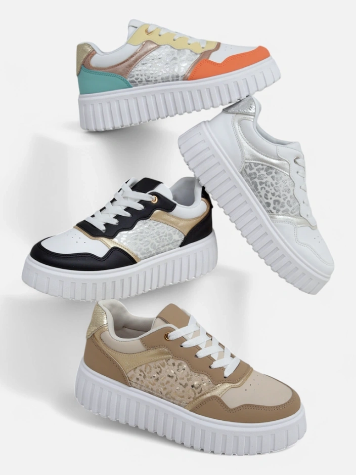 Dámské tenisky Royalfashion Callista platforma černé eko kůže velikost 40