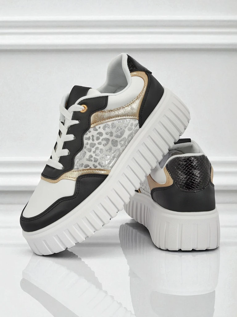 Dámské tenisky Royalfashion Callista platforma černé eko kůže velikost 40