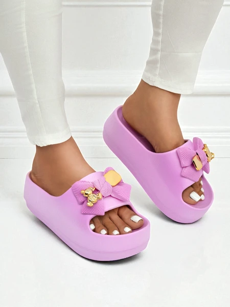 Royalfashion Dámské gumové žabky s dekorativní mašlí Alday