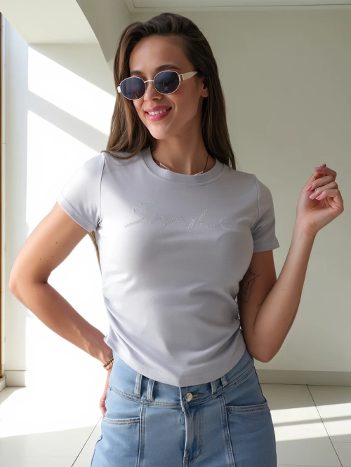 Royalfashion Жіноча бавовняна блузка з написом