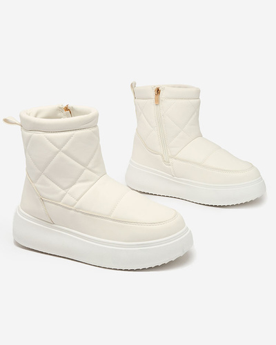 Royalfashion Bílé dámské boty a'la snow boots Kacecica