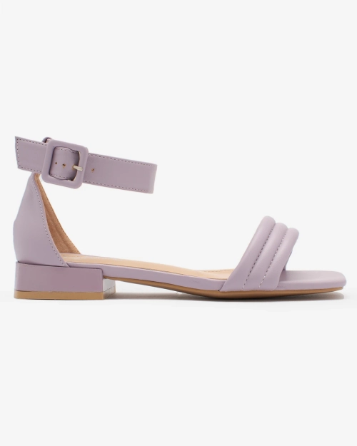 Фіолетові босоніжки Royalfashion Laylin на низьких підборах