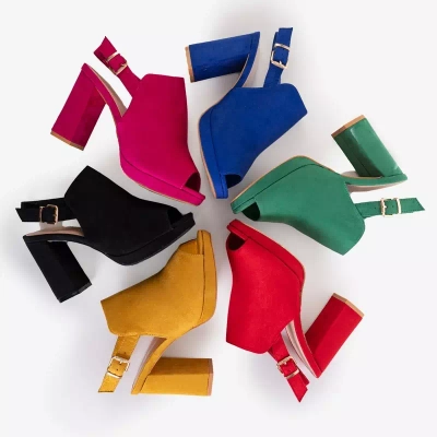 Dámské zelené sandály na vysokém podpatku Wefira - boty