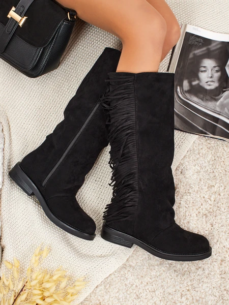 Жіночі чоботи еко замшеві з халявою Ravion