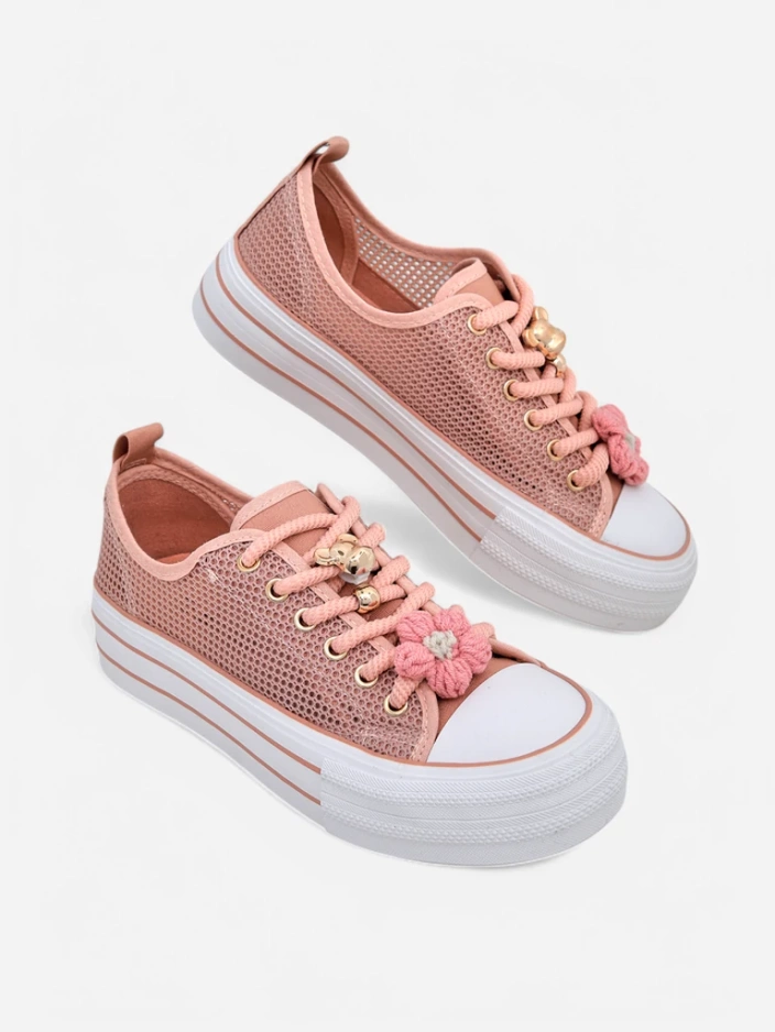 Royalfashion Dámské perforované tenisky s ozdobami Osdo