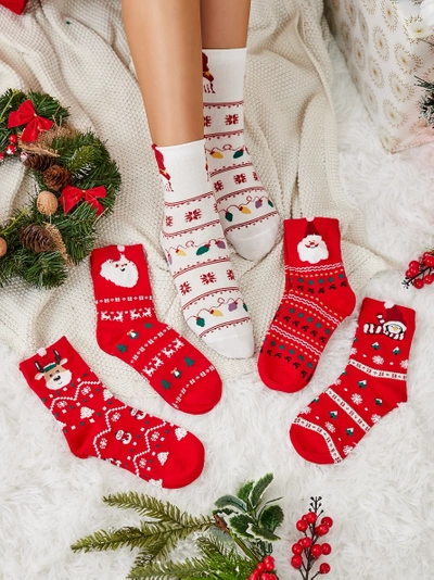 Royalfashion Women's Long Holiday Socks 5/pack