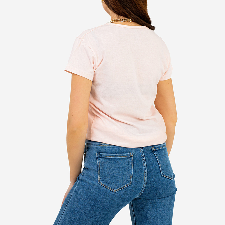 Dámské tričko s růžovým potiskem – oblečení