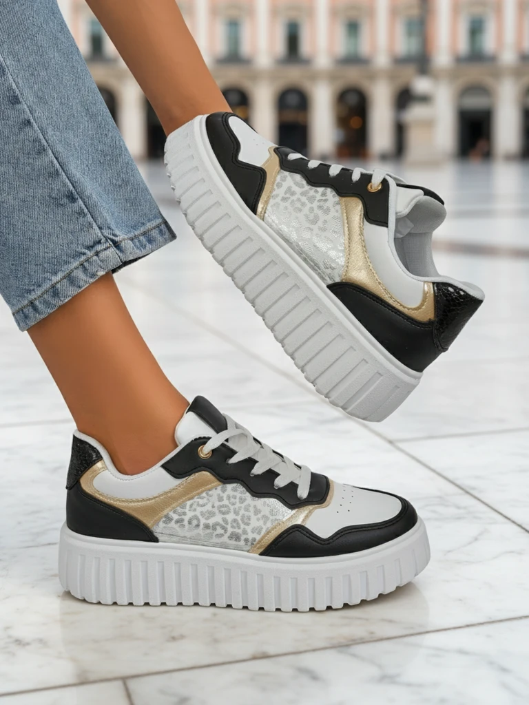 Dámské tenisky Royalfashion Callista platforma černé eko kůže velikost 40