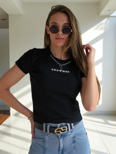 Royalfashion Dámské bavlněné crop top s nápisem