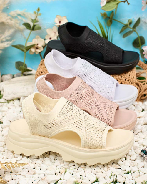 Royalfashion Жіночі босоніжки з верхом з цирконієм Alebin