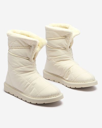 Béžové dámské boty a'la snow boots Amirfu- Obuv