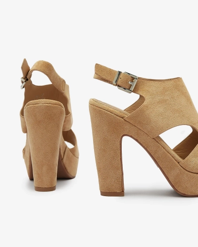 Světle hnědé dámské sandály na podpatku Lamiess - Obuv