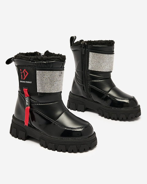 Royalfashion Černé dětské boty a'la snow boots Fesifa