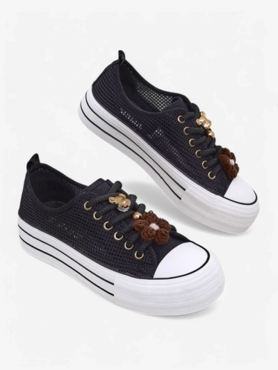 Royalfashion Dámské perforované tenisky s dekoracemi Osdo