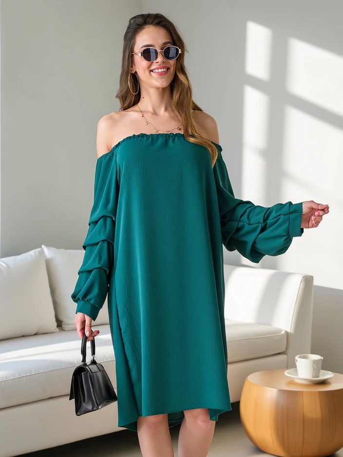 Royalfashion Hladké dámské šaty a'la španělský styl s volánky