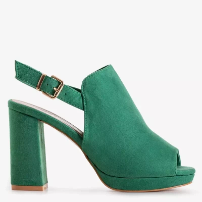 Dámské zelené sandály na vysokém podpatku Wefira - boty