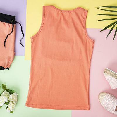 Růžový dámský top s kubickým zirkonem - Oblečení