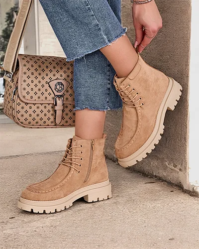 Dámské boty na kotník s šněrováním Royalfashion Rullose