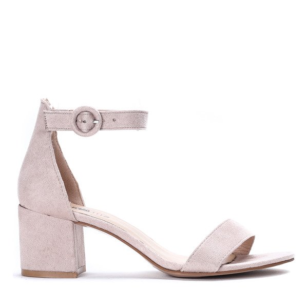 Beżowe sandały na słupku Madeleine - Obuwie