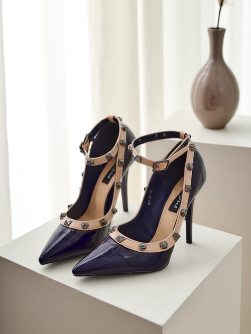 Royalfashion Лакові жіночі стилетто з стразами Qoscalle