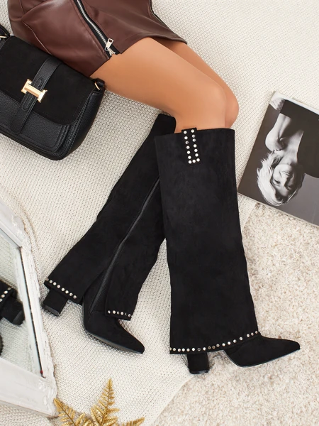 Dámské Eko semišové kozačky s vrškem Bryves