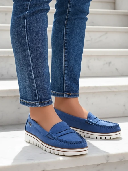 Royalfashion Dámské ekologické semišové mokasíny Bellisse