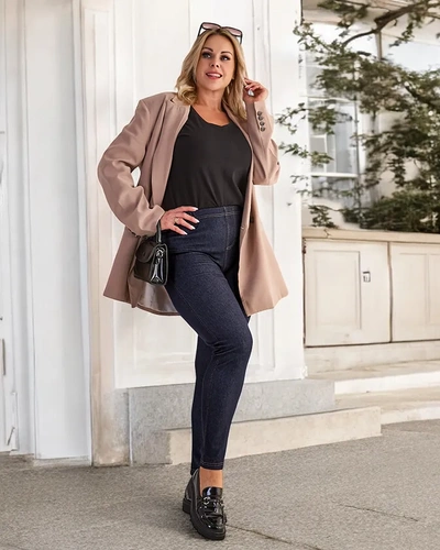 Royalfashion Dámské tregíny PLUS SIZE Kalhoty