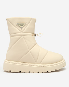 Royalfashion Cream dámské boty a'la snow boots Oterika