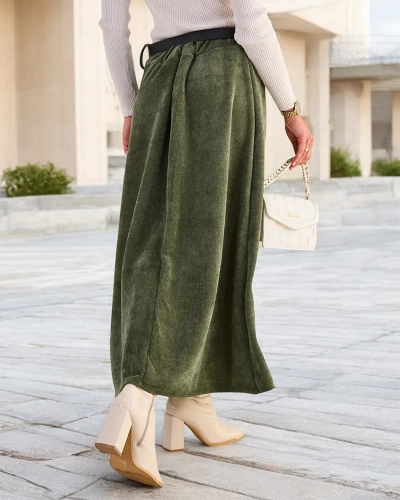 Royalfashion Жіноча спідниця міді з декоративними ґудзиками