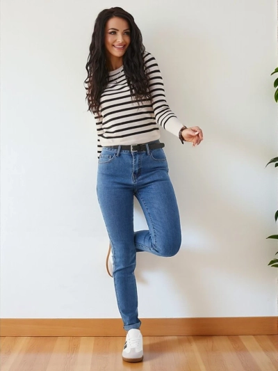 Royalfashion Dámské bavlněné tapered džíny