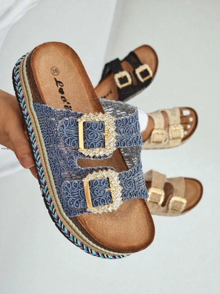 Royalfashion Dámské sandály s třpytivými přezkami GlamCork